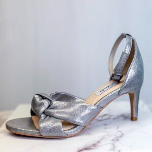 Clarks Amali Tulip Silver Metallic Fashion Sandals Heels Shoe